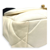 C19 Top Handle Bag White in Lambskin, Mixed hardware