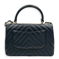 Trendy CC Black Top Handle Bag in Lambskin, Gold hardware