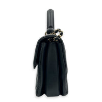 Trendy CC Black Top Handle Bag in Lambskin, Gold hardware