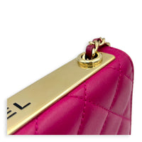 CC Trendy Pink Wallet On Chain in Lambskin, Gold hardware