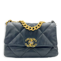 C19 Top Handle Bag Black in Calfskin, Mixed hardware