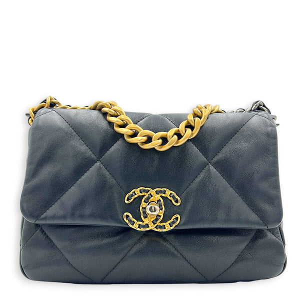 C19 Top Handle Bag Black in Calfskin, Mixed hardware