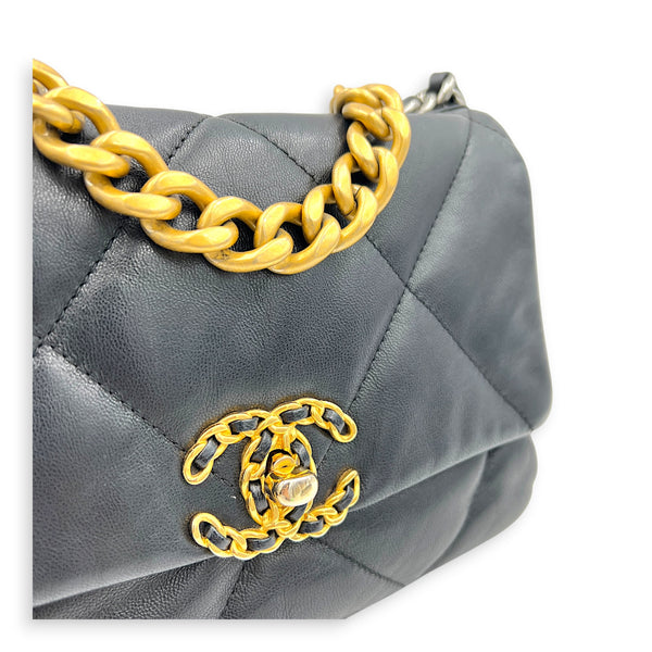 C19 Top Handle Bag Black in Calfskin, Mixed hardware