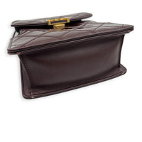 23A Top Handle Bag Brown in Patent Leather, Gold hardware