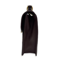 23A Top Handle Bag Brown in Patent Leather, Gold hardware