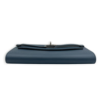 Kelly To Go Bleu de Prusse Wallet in Epsom, Palladium hardware