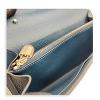 Kelly To Go Bleu de Prusse Wallet in Epsom, Palladium hardware