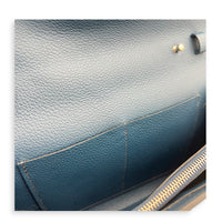 Kelly To Go Bleu de Prusse Wallet in Epsom, Palladium hardware