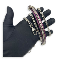 Lady Dior Top Handle Bag Mini Metallic Purple in Lizard, Silver hardware