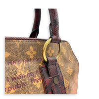 x Richard Prince Graduate Jokes Brown Top Handle Bag in Monogram Coated Canvas, Antique Brass hardware