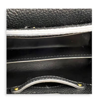 Capucines Mini Black Top Handle Bag in Taurillon Leather, Gold hardware