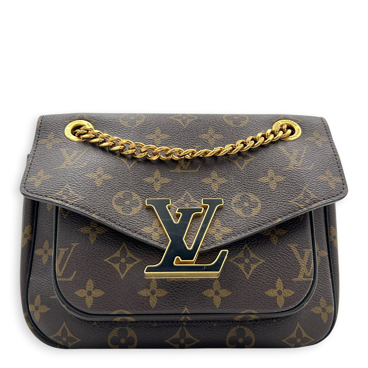 Dauphine Shoulder Bag MM Monogram Brown / Noir in Monogram Coated Canvas, Gold hardware