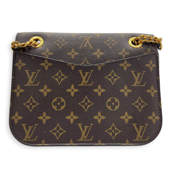 Dauphine Shoulder Bag MM Monogram Brown / Noir in Monogram Coated Canvas, Gold hardware