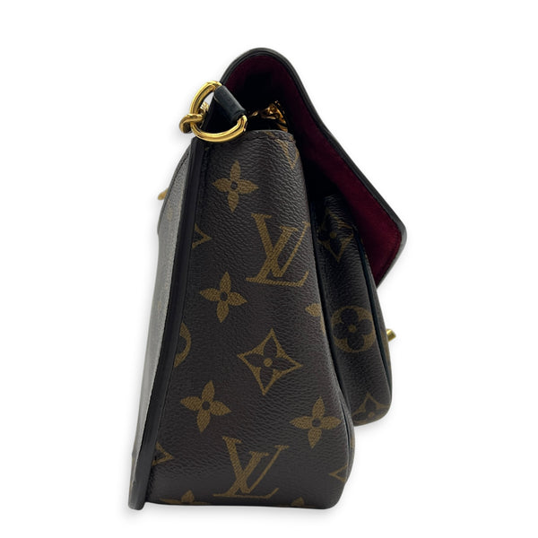 Dauphine Shoulder Bag MM Monogram Brown / Noir in Monogram Coated Canvas, Gold hardware
