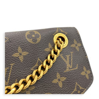 Dauphine Shoulder Bag MM Monogram Brown / Noir in Monogram Coated Canvas, Gold hardware