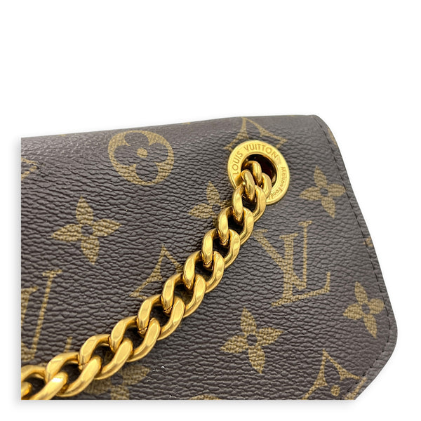 Dauphine Shoulder Bag MM Monogram Brown / Noir in Monogram Coated Canvas, Gold hardware