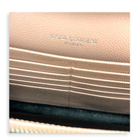 Cassandre Wallet On Chain Pink in Caviar Leather, Silver hardware