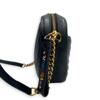 New Wave Crossbody Bag Noir in Calfskin, Gold hardware