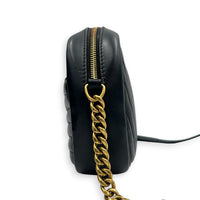 New Wave Crossbody Bag Noir in Calfskin, Gold hardware