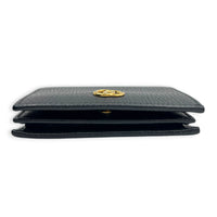 GG Marmont Card Holder Nero in Calfskin, Gold hardware