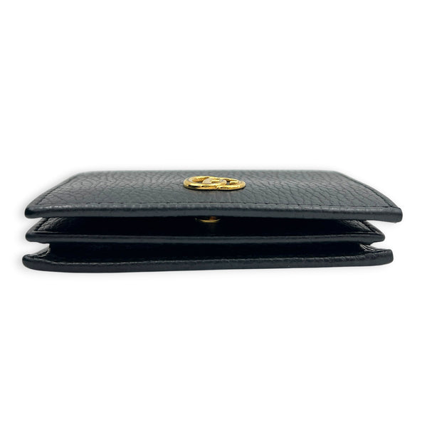 GG Marmont Card Holder Nero in Calfskin, Gold hardware