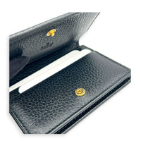GG Marmont Card Holder Nero in Calfskin, Gold hardware