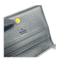 GG Marmont Card Holder Nero in Calfskin, Gold hardware