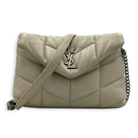 Loulou Crème Vintage Shoulder Bag in Lambskin, Silver hardware