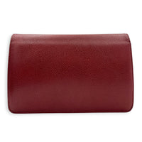 CC Wallet On Chain Red in Caviar Leather, Silver hardware