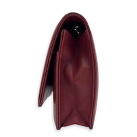 CC Wallet On Chain Red in Caviar Leather, Silver hardware
