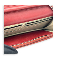 CC Wallet On Chain Red in Caviar Leather, Silver hardware
