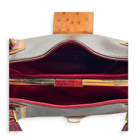 Mirage Top Handle Bag Monogram Rayures Bordeaux in Monogram coated canvas, crocodile & ostrich leather, Gold hardware