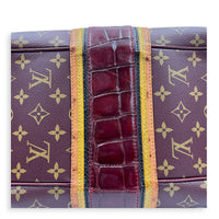 Mirage Top Handle Bag Monogram Rayures Bordeaux in Monogram coated canvas, crocodile & ostrich leather, Gold hardware