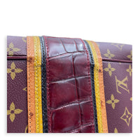 Mirage Top Handle Bag Monogram Rayures Bordeaux in Monogram coated canvas, crocodile & ostrich leather, Gold hardware