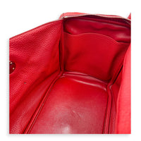 Lindy 34 Rouge Casaque Shoulder Bag in Clemence, Palladium hardware