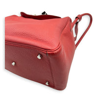 Lindy 34 Rouge Casaque Shoulder Bag in Clemence, Palladium hardware