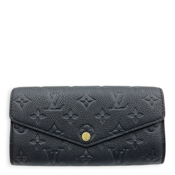 Sarah Wallet Black in Monogram Empreinte Leather, Gold hardware