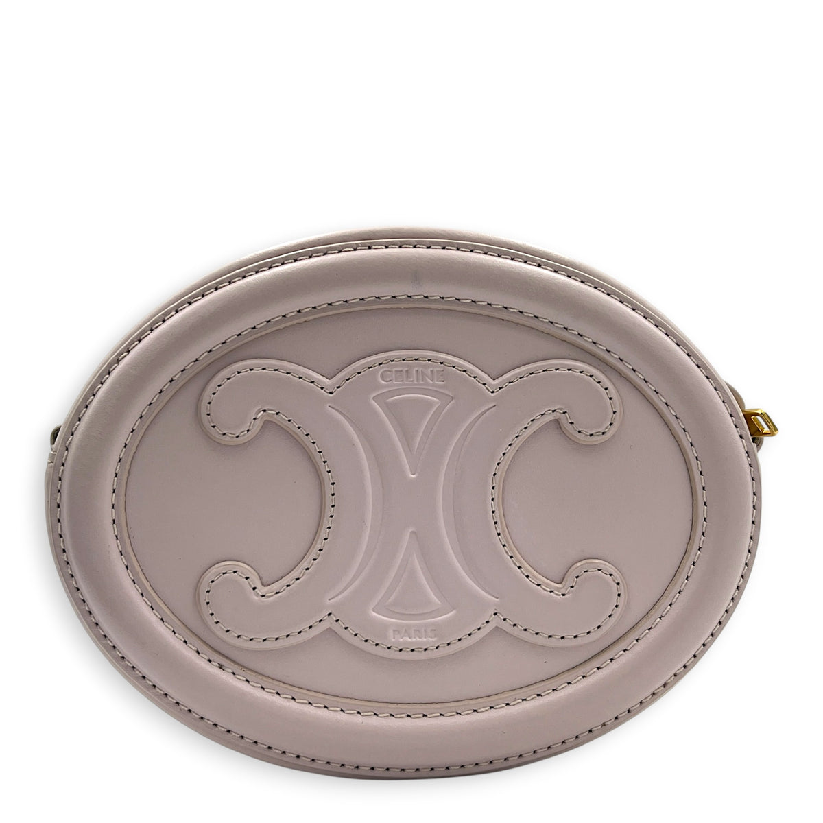 Triomphe Crossbody Bag Pink in Calfskin, Gold hardware