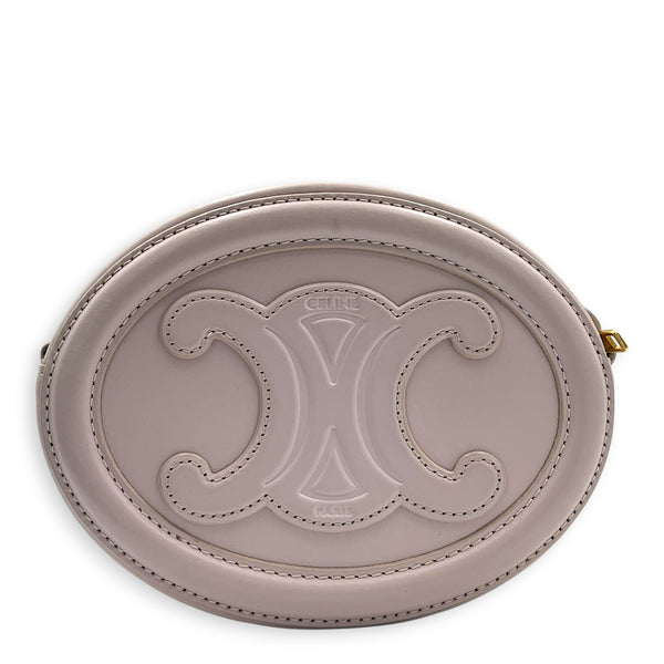 Triomphe Crossbody Bag Pink in Calfskin, Gold hardware