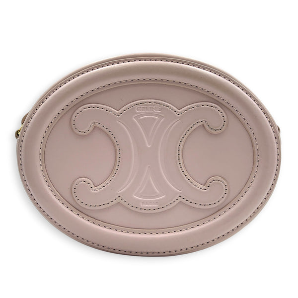 Triomphe Crossbody Bag Pink in Calfskin, Gold hardware
