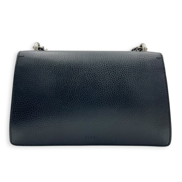 Dionysus Shoulder Bag Medium Black in Calfskin, Silver hardware
