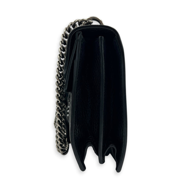Dionysus Shoulder Bag Medium Black in Calfskin, Silver hardware