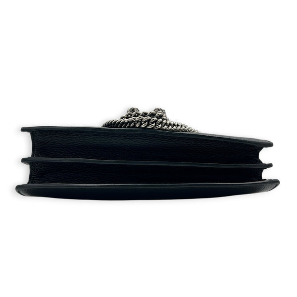 Dionysus Shoulder Bag Medium Black in Calfskin, Silver hardware