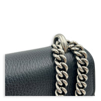 Dionysus Shoulder Bag Medium Black in Calfskin, Silver hardware