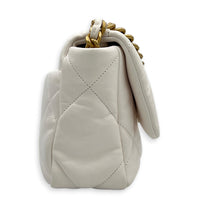 C19 Small White Top Handle Bag in Lambskin, Mixed hardware