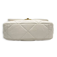 C19 Small White Top Handle Bag in Lambskin, Mixed hardware