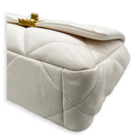 C19 Small White Top Handle Bag in Lambskin, Mixed hardware