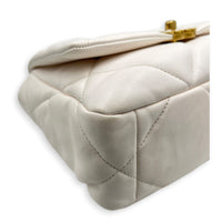 C19 Small White Top Handle Bag in Lambskin, Mixed hardware