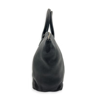 Lockit Top Handle Bag MM Noir in Taurillon Leather, Silver hardware