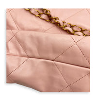 22 Tote Shoulder Bag Light Pink in Calfskin, Gold hardware